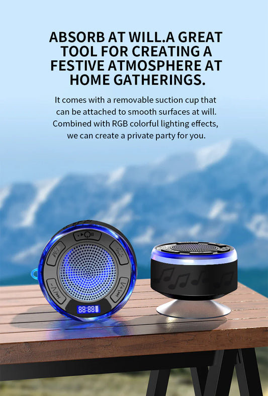 AquaSound S3 – Vodootporni Tuš Bluetooth Zvučnik sa LED Svetlom