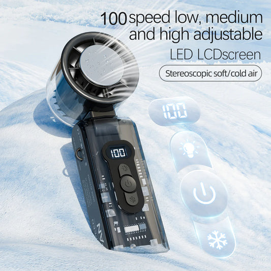 IceBreeze Turbo – Ručni Ventilator sa Hlađenom Metalnom Pločom i LED Svetlom