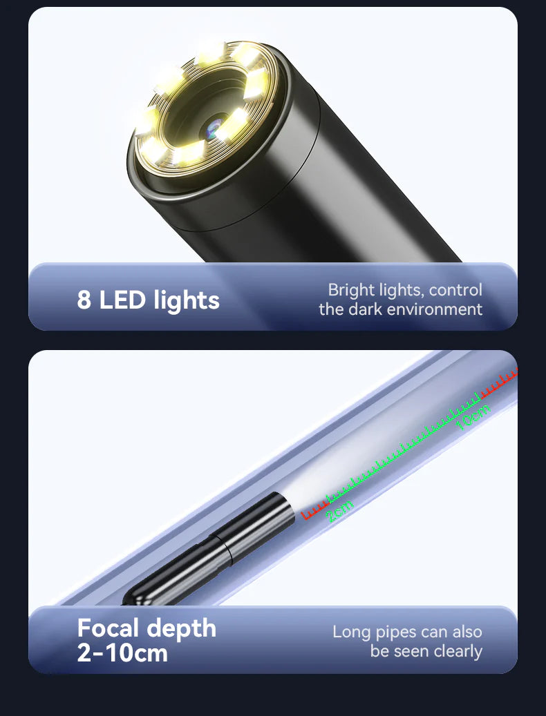 FlexCam Pro – Inspekcijska Kamera sa 5M Savitljivim Kablom i Zamenskim Alatima