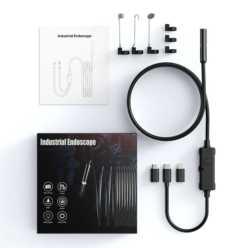 FlexCam Pro – Inspekcijska Kamera sa 5M Savitljivim Kablom i Zamenskim Alatima