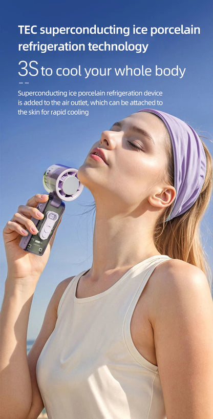 IceBreeze Turbo – Ručni Ventilator sa Hlađenom Metalnom Pločom i LED Svetlom