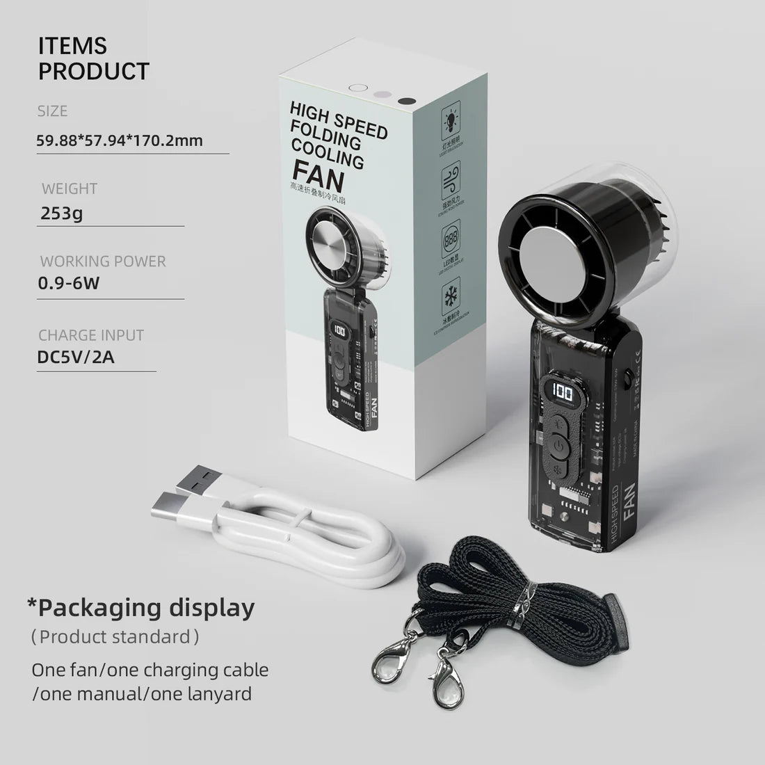 IceBreeze Turbo – Ručni Ventilator sa Hlađenom Metalnom Pločom i LED Svetlom