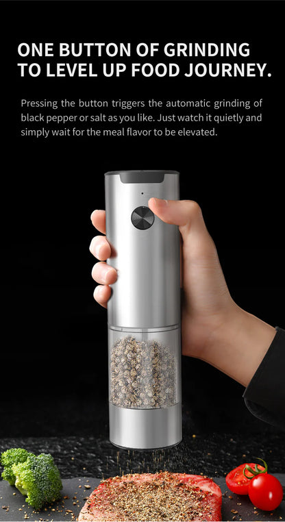 SeasonMate Duo Inox Električni Mlin za So i Biber – Set sa Postoljem i LED Osvetljenjem