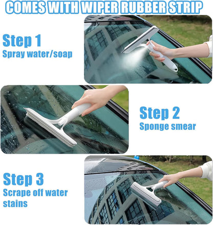 ClearSwipe 3-u-1 Prskalica sa Brisačem za Staklo – Multifunkcionalni Alat za Ogledala i Prozore
