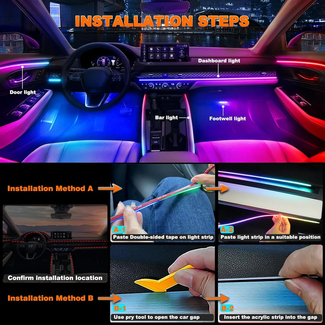 NeoGlow RGB – Dinamične LED trake za unutrašnje osvetljenje automobila
