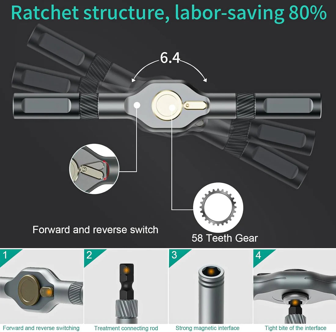 MagSnap Modularni Precizni Šrafciger Set sa Račnom – Magnetni Alat za Sitne Popravke