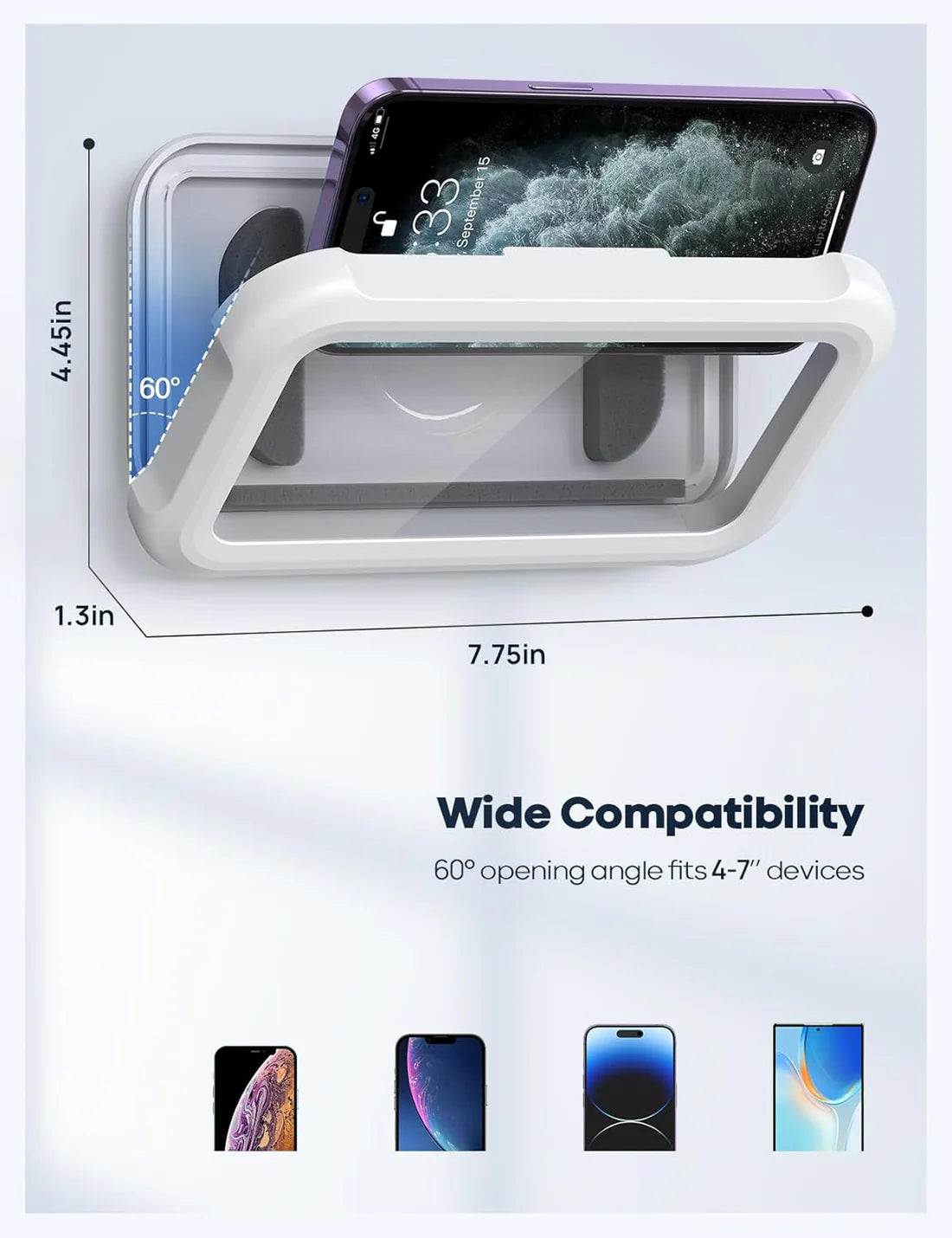 Vodootporni Držač Telefona za Tuširanje 480° – Zidna i Kadna Montaža