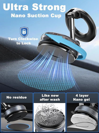 NanoHold 360 – Univerzalni Držač za Telefon sa Vakumom i Nano-Gelom