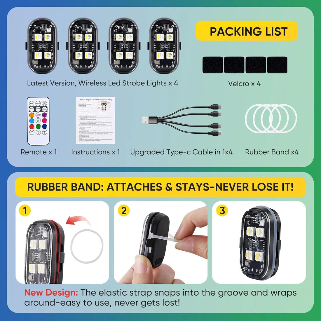 LumeX Flux RGB Svetla za Vozila – Bežični LED Sistem sa Daljinskom Kontrolom