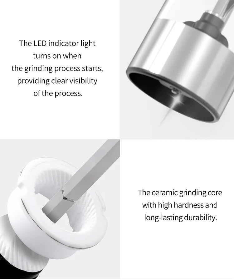 SeasonMate Duo Inox Električni Mlin za So i Biber – Set sa Postoljem i LED Osvetljenjem