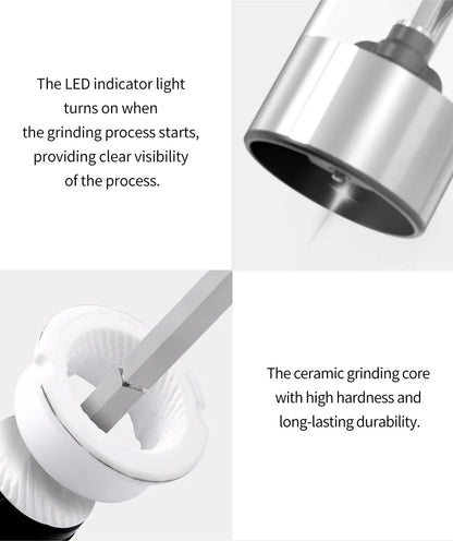 SeasonMate Duo Inox Električni Mlin za So i Biber – Set sa Postoljem i LED Osvetljenjem