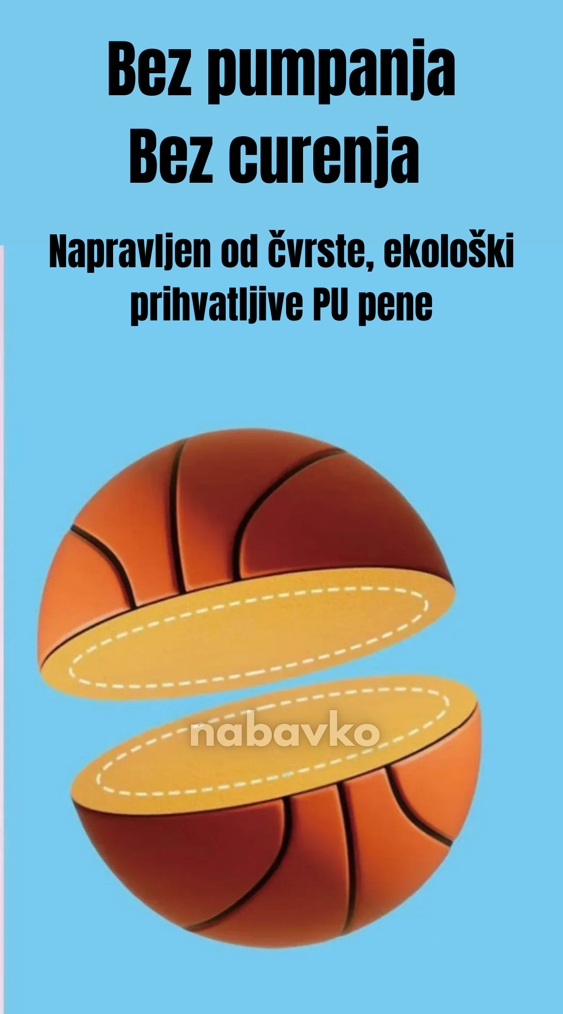 HushBall Silent Size 7 – Tiha Unutrašnja Košarkaška Lopta od PU Pena
