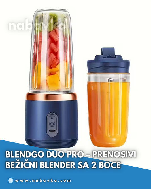 BlendGo Duo Pro – Prenosivi Bežični Blender sa 2 Boce