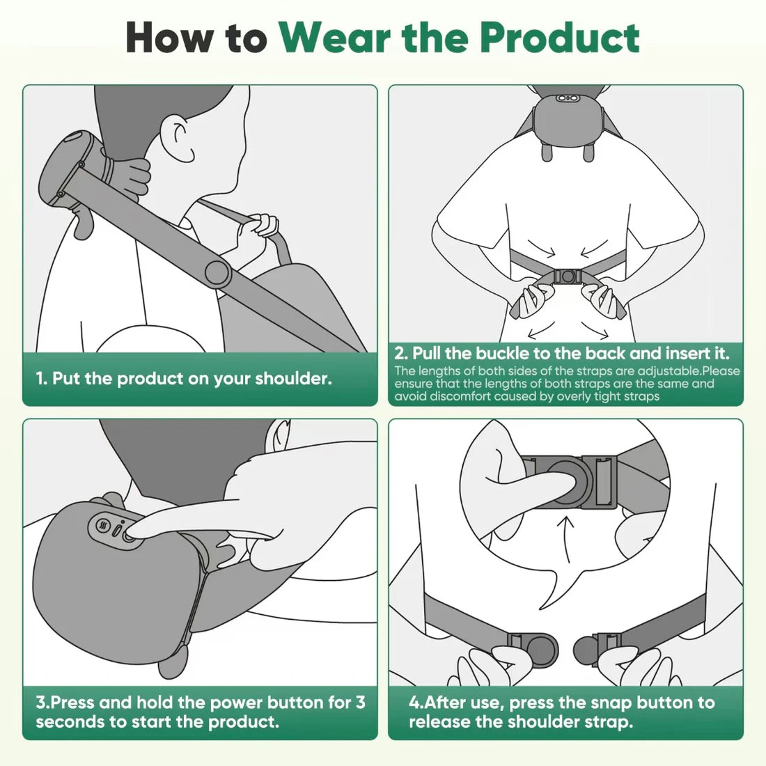 NeckEase 4D – Bežični Masažer za Vrat i Ramena sa Grejanjem