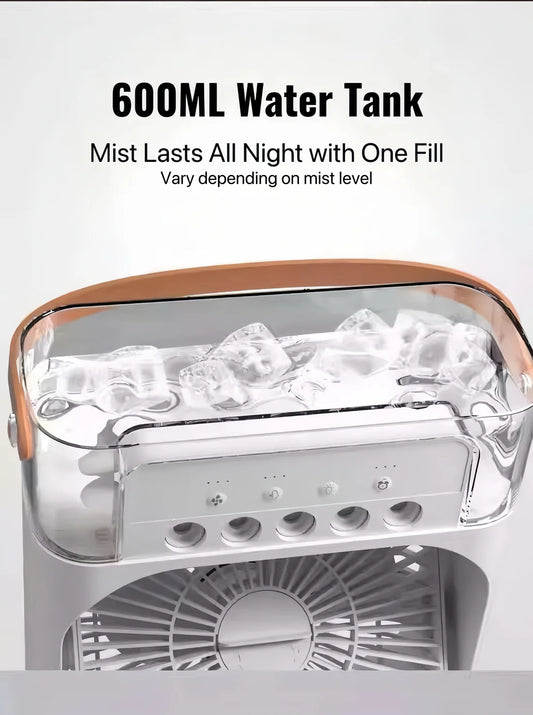 BreezeMist Pro – Lični Ventilator sa Hlađenjem, Maglom i Ambijentalnim Svetlom