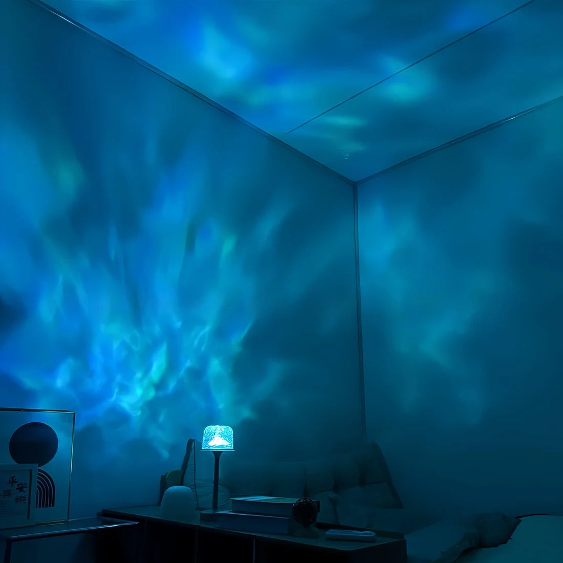 RippleBeam Duo – Ambijentalna Lampa sa Dvostrukim Svetlom i Efektom Talasa