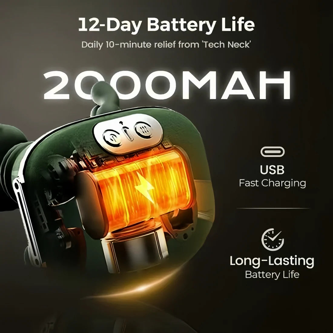 NeckEase 4D – Bežični Masažer za Vrat i Ramena sa Grejanjem