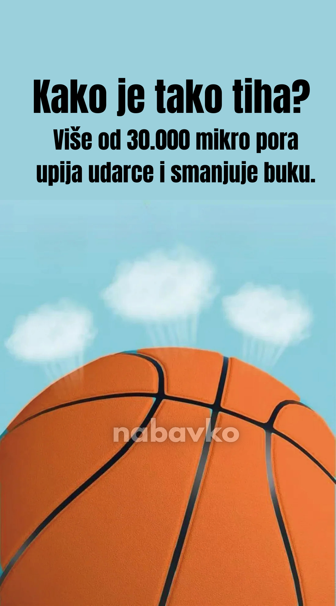 HushBall Silent Size 7 – Tiha Unutrašnja Košarkaška Lopta od PU Pena