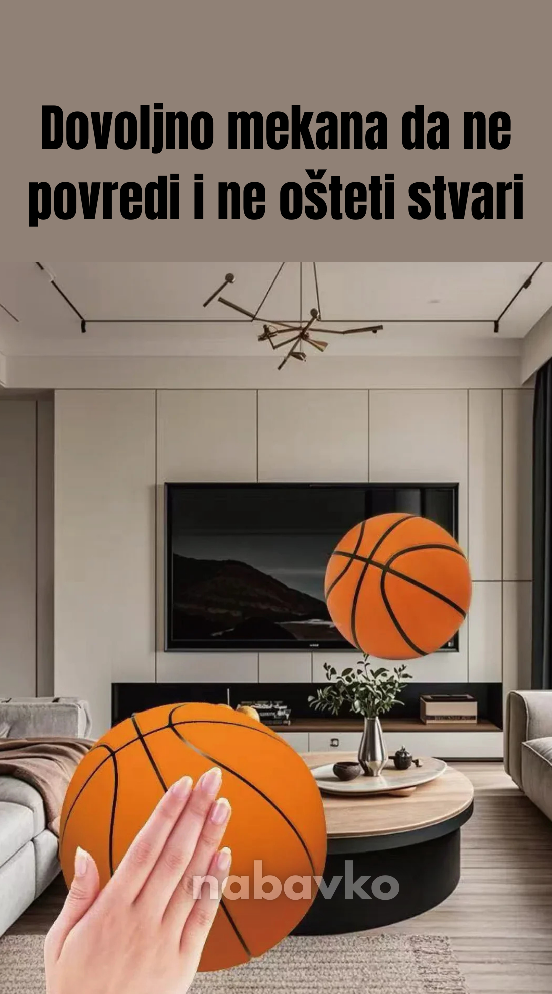 HushBall Silent Size 7 – Tiha Unutrašnja Košarkaška Lopta od PU Pena