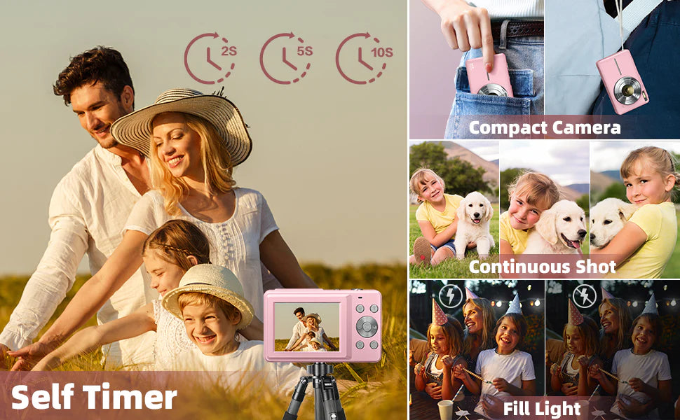 Pixora 44 – Retro Digitalna Kamera za Vlogove i Kreativne Priče